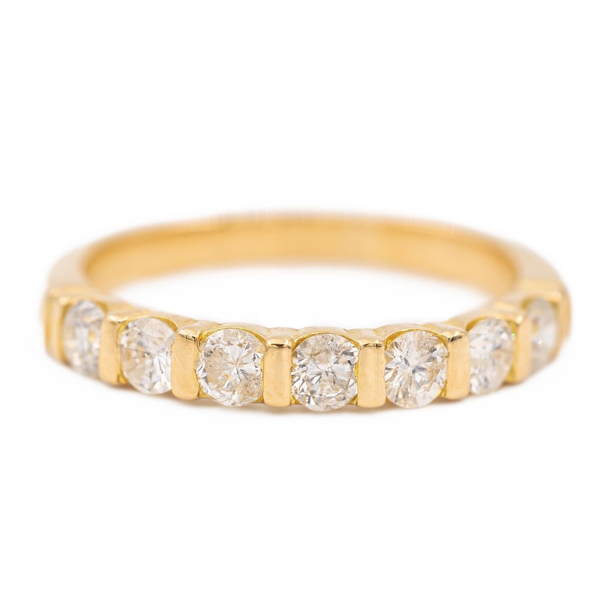 Bague demi alliance Or jaune Diamant - Castafiore