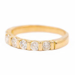 Bague demi alliance Or jaune Diamant - Castafiore