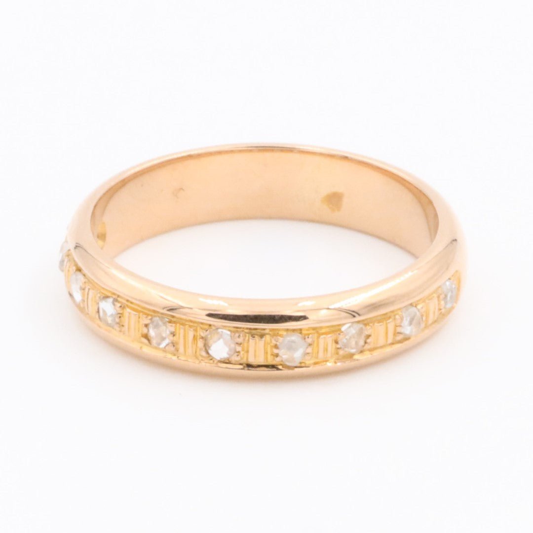Bague Demi alliance Or rose Diamant - Castafiore