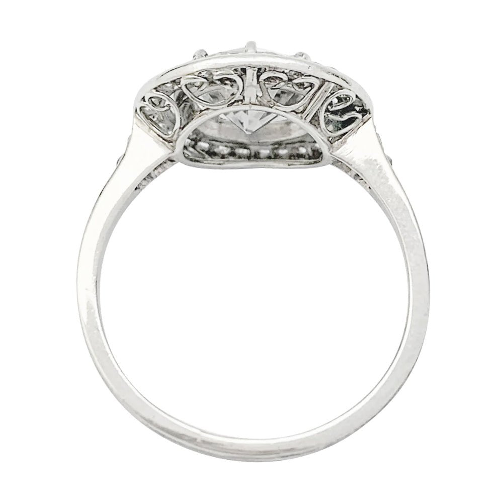 Bague diamant 1,77 cts à entourage, platine - Castafiore
