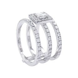 Bague Edouard Nahum, "Trilogie Emeraude", diamants, or blanc - Castafiore