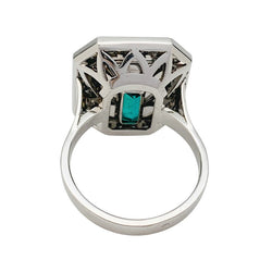 Bague émeraude 5,5 carats en or blanc, diamants - Castafiore