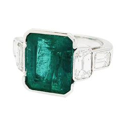 Bague émeraude or blanc, diamants - Castafiore