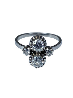 Bague en or 18 carats et platine, toi et moi, sertie de diamants - Castafiore