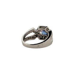 Bague en or blanc 18 carats en saphir et diamants - Castafiore