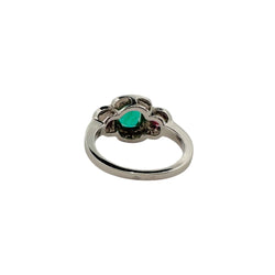 Bague en or blanc, émeraude, rubis et diamants - Castafiore