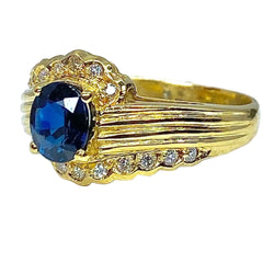 Bague en or jaune 18 carats en saphir et diamants - Castafiore
