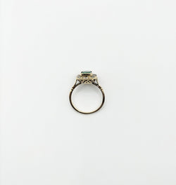 Bague en or jaune, émeraude et diamants - Castafiore