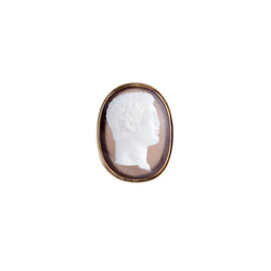 Bague en or jaune en camée agate représentant une tête d'homme - Castafiore