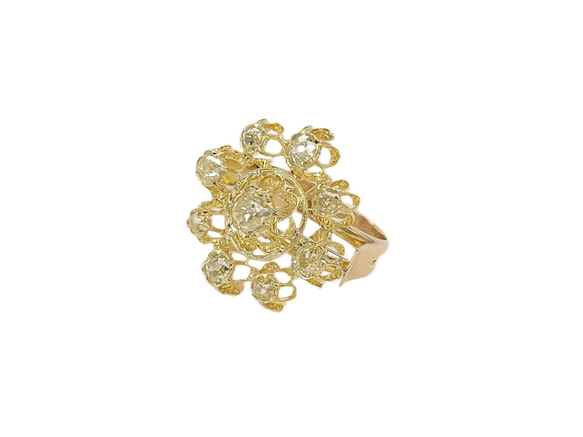 Bague en or jaune et diamants - Castafiore