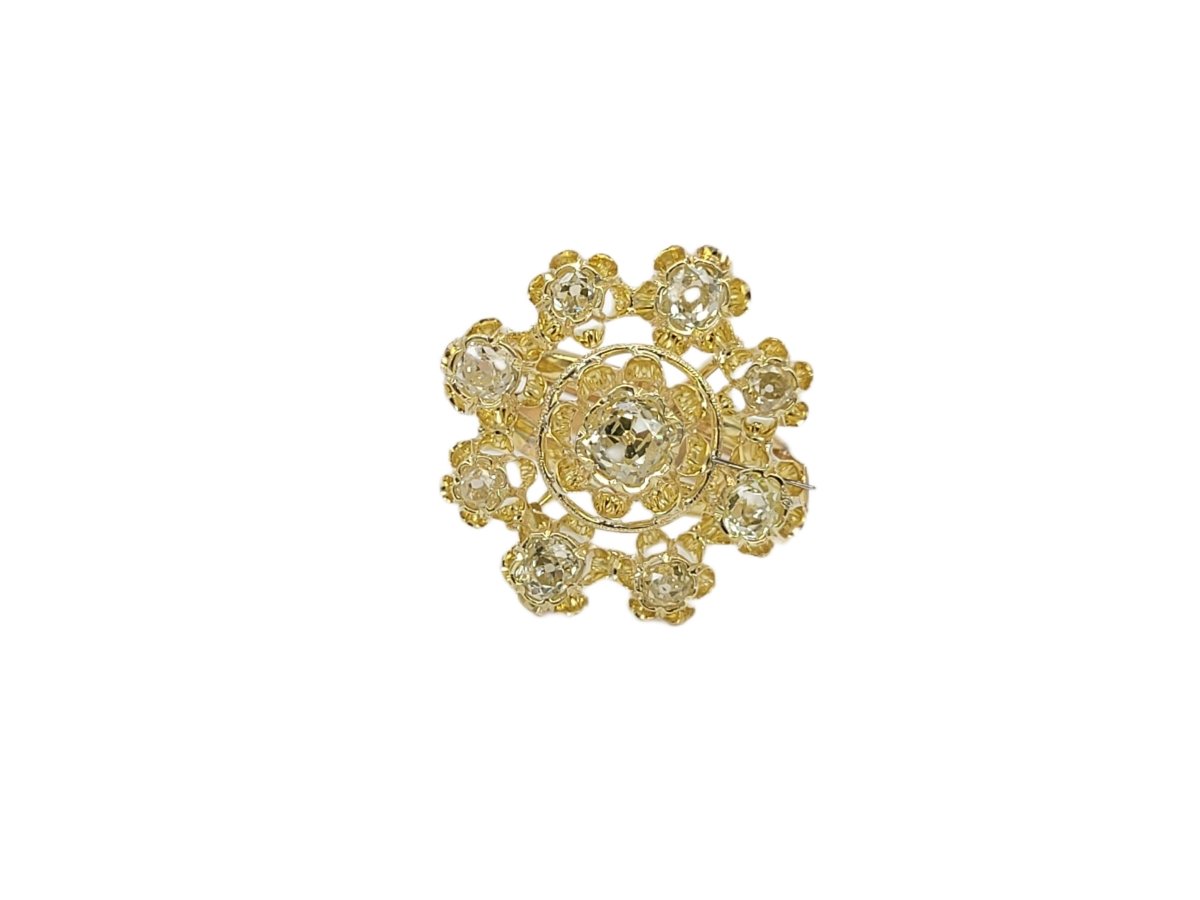 Bague en or jaune et diamants - Castafiore