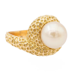 Bague en or jaune et perle - Castafiore
