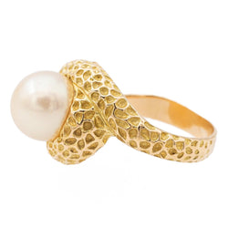 Bague en or jaune et perle - Castafiore