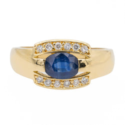 Bague en or jaune et saphir - Castafiore