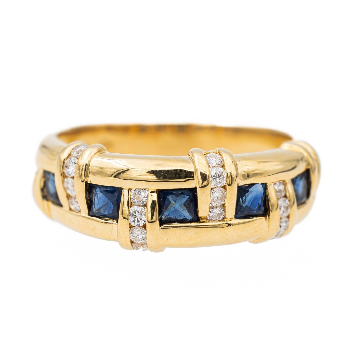 Bague en or jaune et saphir - Castafiore