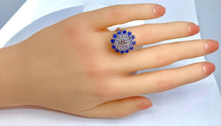 Bague en or jaune, or blanc, saphirs et diamants - Castafiore