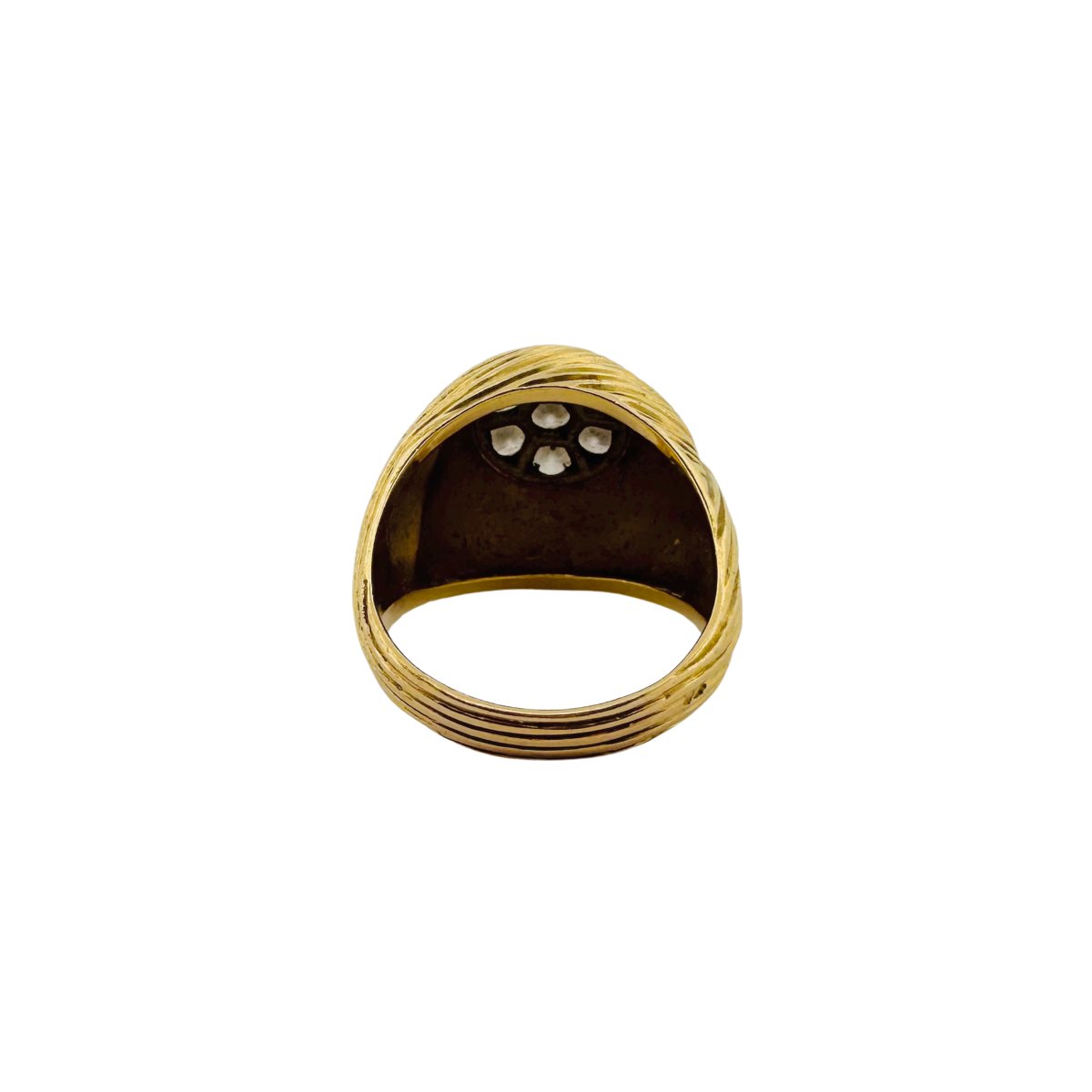 Bague en or jaune, platine et diamants - Castafiore