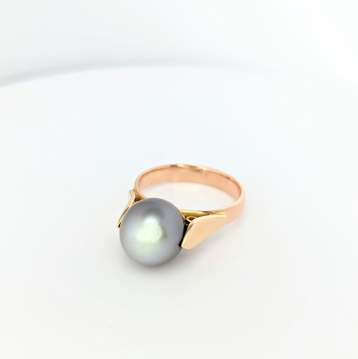 Bague en or rose et perle grise - Castafiore