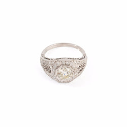 Bague en platine sertie d'un diamant - Castafiore