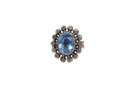 Bague Entourage en or jaune, argent, topaze et diamants - Castafiore