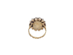 Bague Entourage en or jaune, argent, topaze et diamants - Castafiore