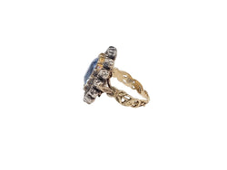 Bague Entourage en or jaune, argent, topaze et diamants - Castafiore