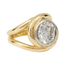 Bague entrelacée deux tons d'or, diamant 2,78 carats - Castafiore