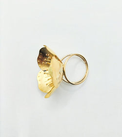 Bague fleur en or jaune - Castafiore