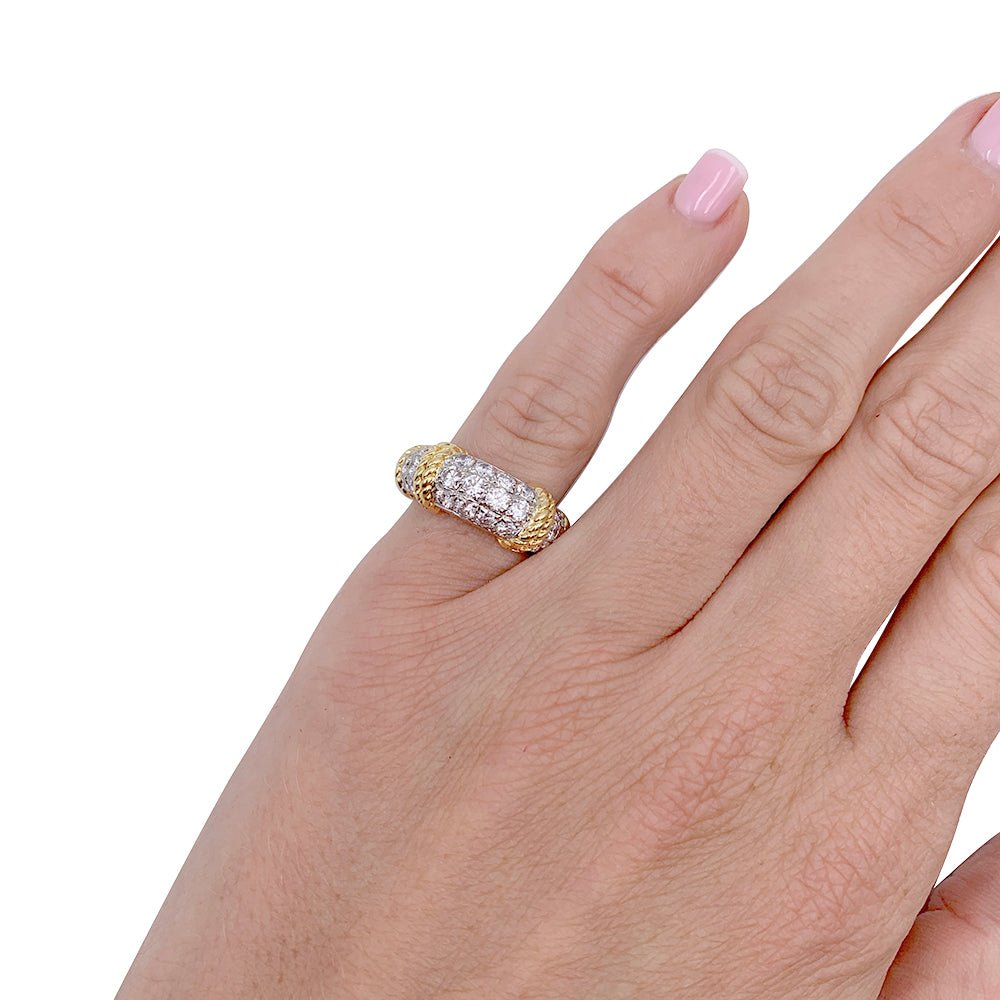 Bague Fred, "Isaure", or jaune, platine, diamants - Castafiore