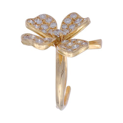 Bague Fred, "Trèfle", or jaune, diamants - Castafiore
