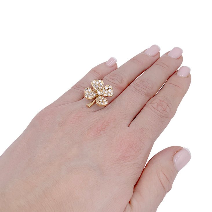 Bague Fred, "Trèfle", or jaune, diamants - Castafiore