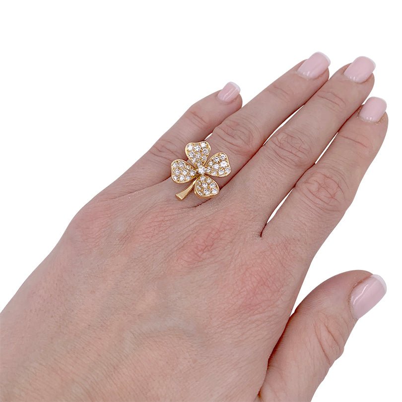 Bague Fred, "Trèfle", or jaune, diamants - Castafiore