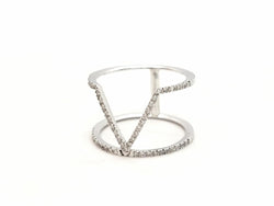 Bague Graphique Or blanc Diamant - Castafiore