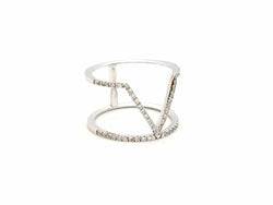 Bague Graphique Or blanc Diamant - Castafiore