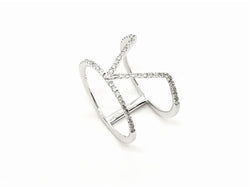 Bague Graphique Or blanc Diamant - Castafiore