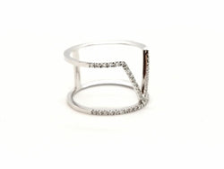 Bague Graphique Or blanc Diamant - Castafiore