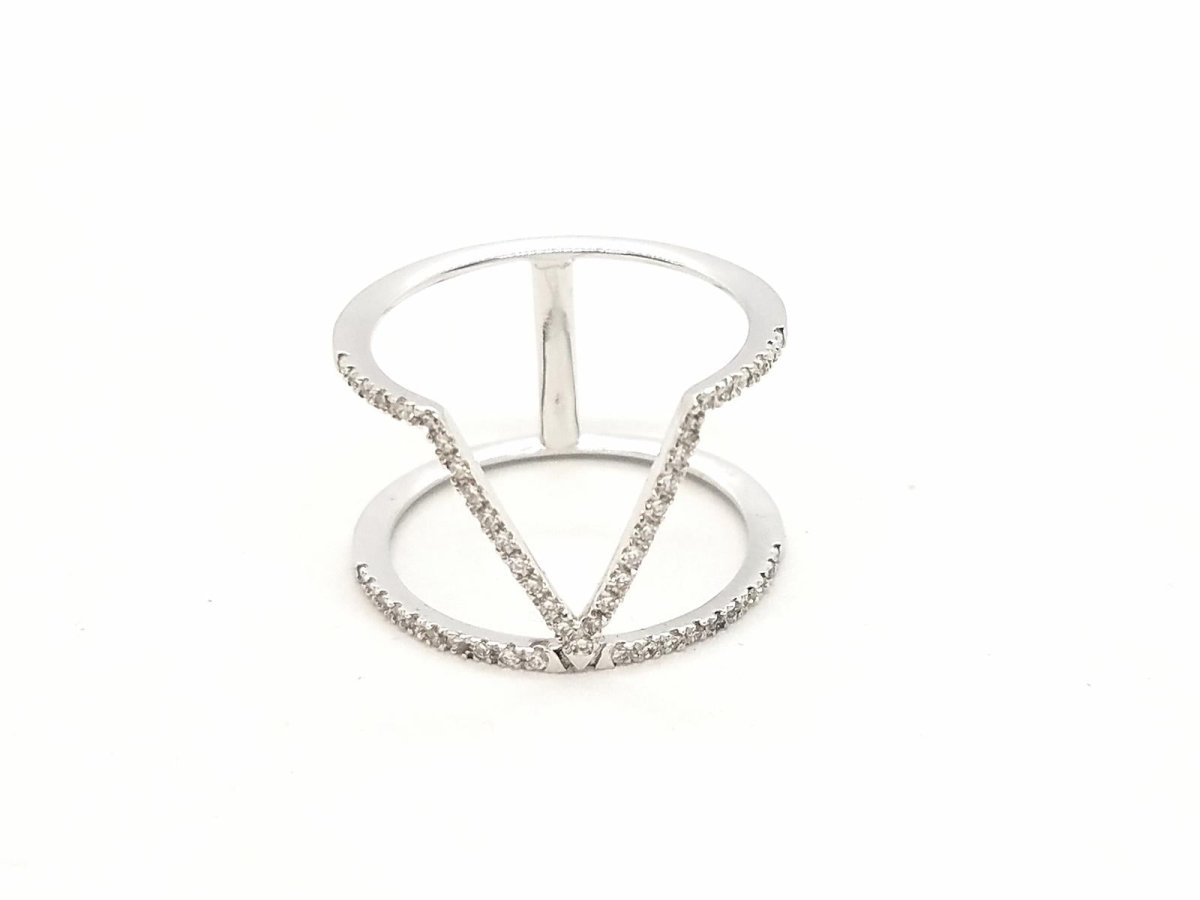 Bague Graphique Or blanc Diamant - Castafiore