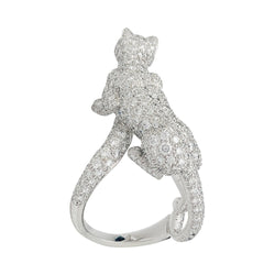 Bague Haute Joaillerie , "Panthère " CARTIER, or blanc, diamants - Castafiore