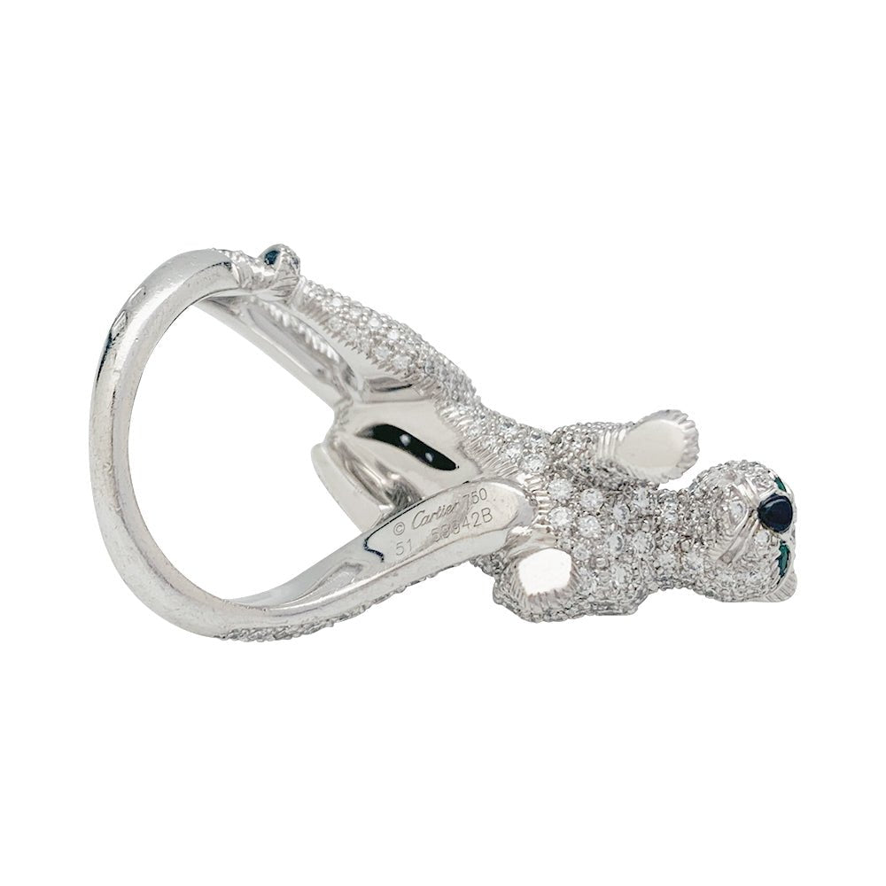 Bague Haute Joaillerie , "Panthère " CARTIER, or blanc, diamants - Castafiore