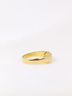Bague jonc anglais en or et diamant 0,15ct - Castafiore