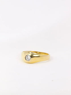 Bague jonc anglais en or et diamant 0,15ct - Castafiore