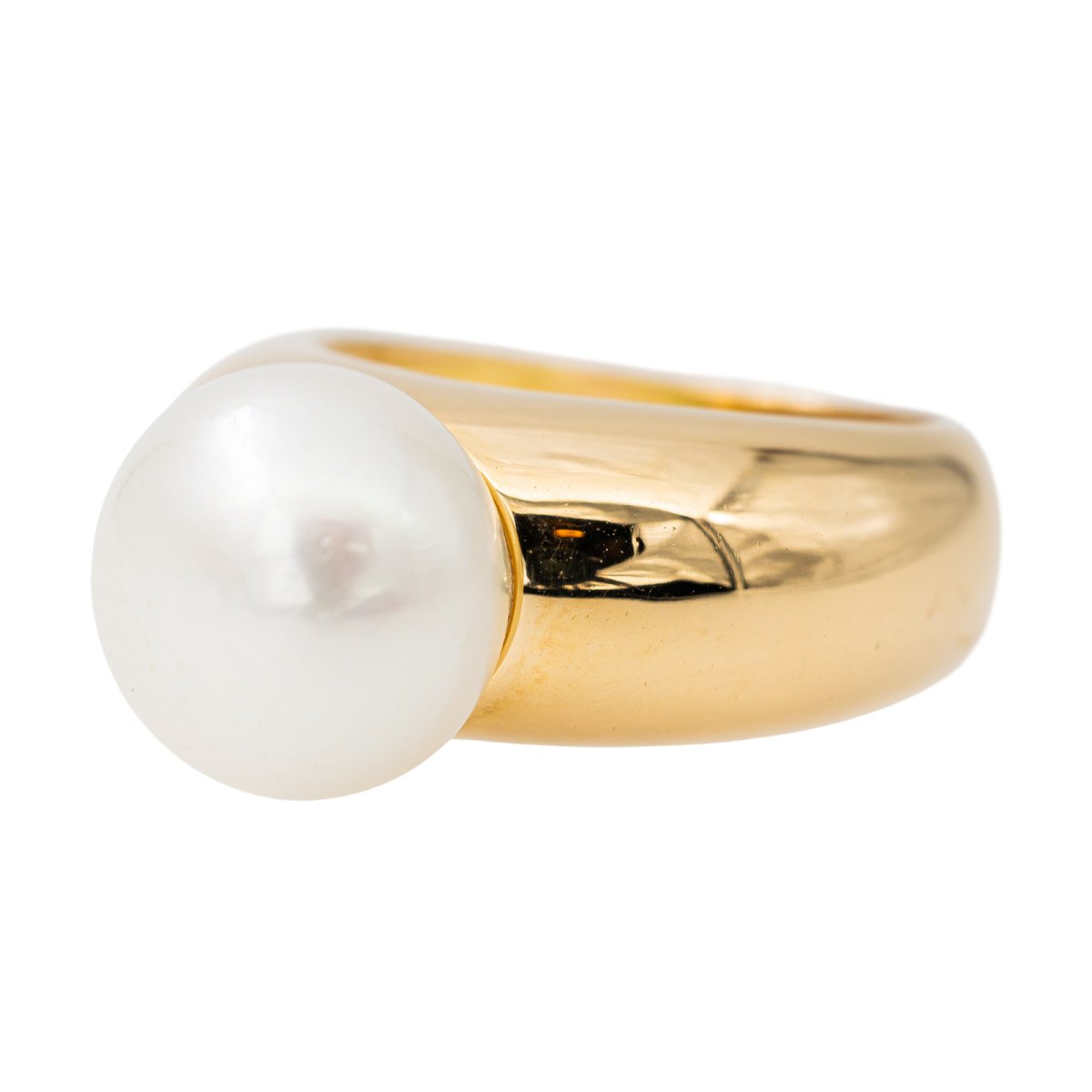 Bague Jonc en or jaune et perle - Castafiore