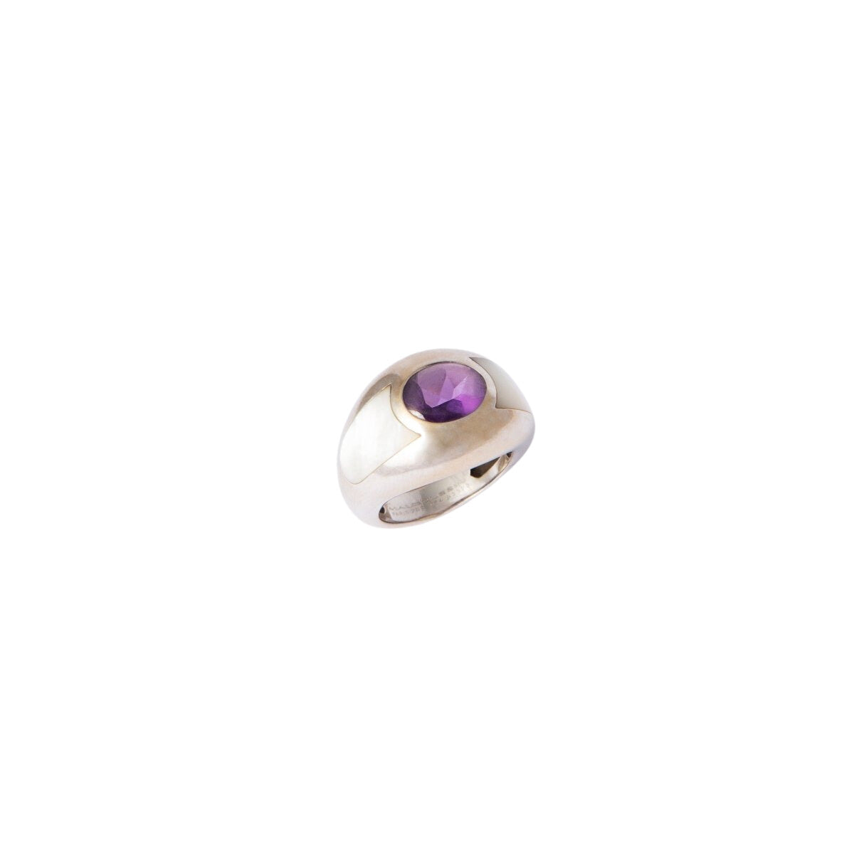Bague Jonc MAUBOUSSIN "Aloha", en or blanc et améthyste - Castafiore