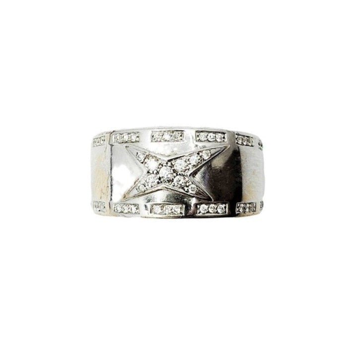 Bague Jonc MAUBOUSSIN "Etoile Divine" en or blanc et diamants - Castafiore