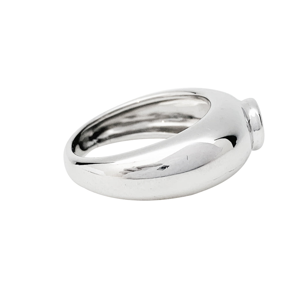 Bague jonc, or blanc, diamant - Castafiore