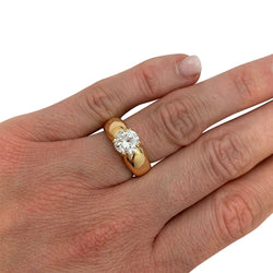 Bague jonc or jaune, diamant - Castafiore
