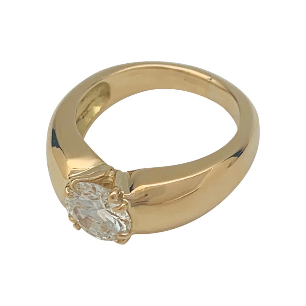 Bague jonc or jaune, diamant - Castafiore