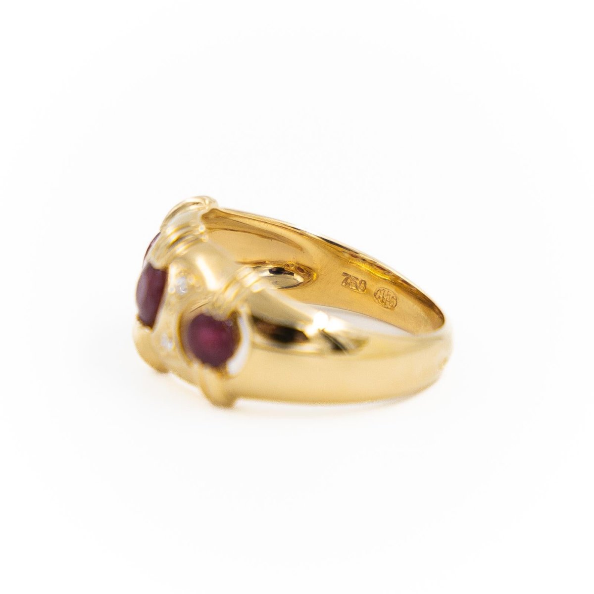 Bague Jonc Or jaune Rubis - Castafiore