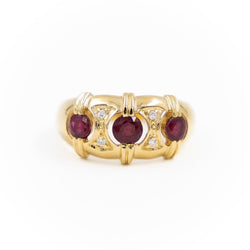 Bague Jonc Or jaune Rubis - Castafiore