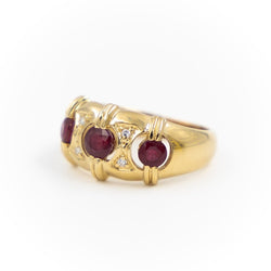 Bague Jonc Or jaune Rubis - Castafiore